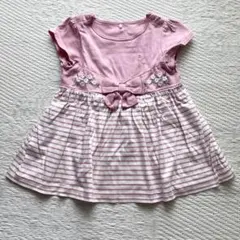 KUMIKYOKUピンク ストライプ柄 ワンピース