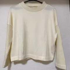 長袖ニット セーター アイボリー