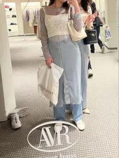 mystic ブルーシアーロングワンピース