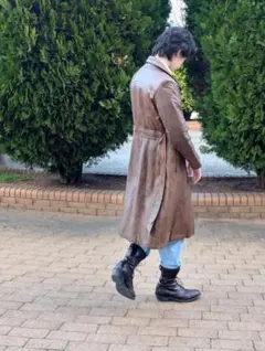 【ヴィンテージ】レザーロングコート ブラウン