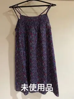 花柄キャミソールワンピース　チュニック　ネイビー系のサムネイル