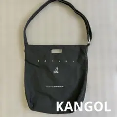 【レア】KANGOL トートバック 黒　マルチカラーロゴ・スケボーアイコンのサムネイル
