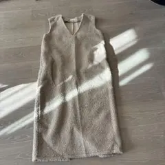 classical elf Vネックノースリーブ ロングボアワンピース