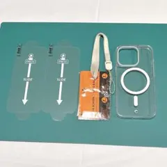 iPhone用クリアケース 6.1インチ対応 ストラップ付き