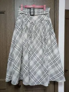 Apuweis-richeチェック柄 フレアスカート