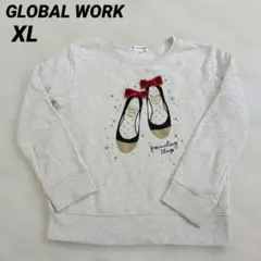 GLOBAL WORK トレーナー XL 120 グレー バレエシューズ柄のサムネイル