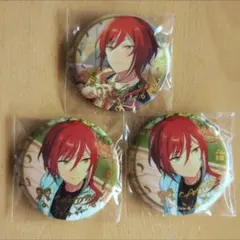 あんスタ　逆先夏目　招募缶バッジ　3点セット　中国限定　箔押しサイン