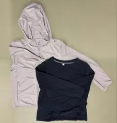 UNIQLO 140cm フード付きパーカーとTシャツセット