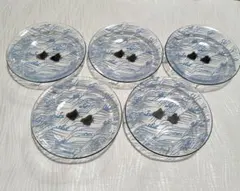 たち吉　波ちどり　ガラス小皿　5枚セット