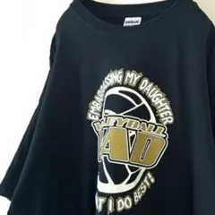 ギルダン バレーボール ダッド Tシャツ 2XL ブラック 黒 古着