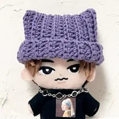 チルぬい　すのチル　ボルチェぬい用　猫耳ニット帽　パープル