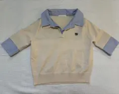 Chico 刺繍入り襟付きポロニット