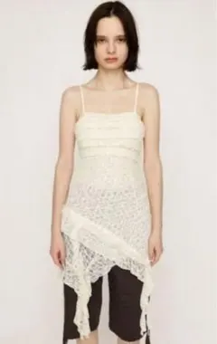 SLY TUCKED LACE RUFFLE CAMI ワンピース