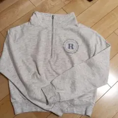 ハーフジップ スウェット ライトグレー M