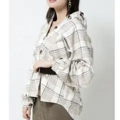 RAY CASSIN 起毛チェックオーバーシャツ トップス ニット チェック