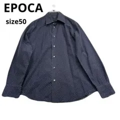 美品　EPOCA UOMO ドット柄 長袖シャツ ネイビー　春夏コーデのサムネイル