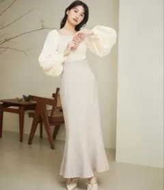 COCODEAL ココディール　オフショルパフスリーブニット