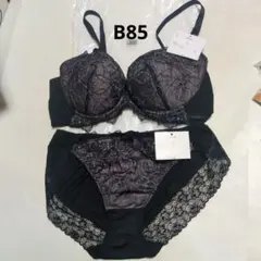 ブラジャー ショーツ セット B85 LLサイズ ブラックのサムネイル