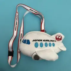 JAPAN AIRLINES 飛行機型 パスケース 小物入れネックストラップ付き