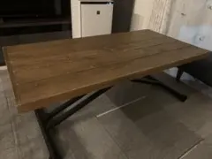 BELLED 天然木 昇降式120cm 無垢材ダイニングテーブル ローテーブルのサムネイル