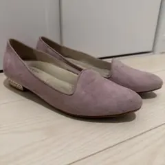 RANDA スエード調 パンプス ビジューヒール ピンクベージュ