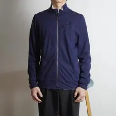 HYDROGEN リバーシブルハイビスカス柄パーカー スカル 紺灰/QW139