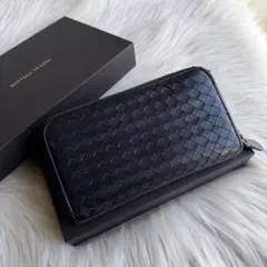 【美品】ボッテガヴェネタ　長財布/ジップアラウンドウォレット/ブラック ボッテガヴェネタBOTTEGA VENETA ジップアラウンド 長財布