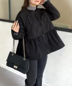 プロズヴェール キルティング切替ペプラムブルゾン