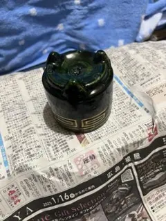 珉平焼 淡路焼 緑釉 雷文模様 三足 香炉 陶器 茶道具 骨董品No 2 珉平焼 淡路焼 緑釉 雷文模様 三足 香炉 陶器 茶道具 骨董品No 2