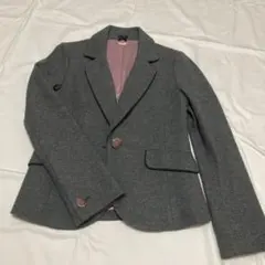グレー ジャケット ピンク内側