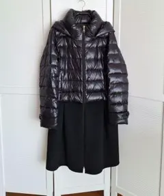 美品 メルヴェイユヴァント 切替ダウンコート カシミア100 L