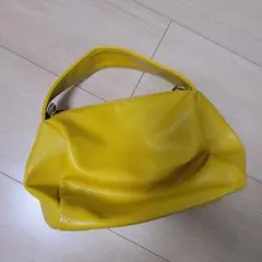 イエロー レザー風 ショルダーバッグ