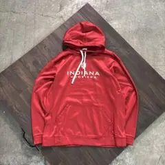 7AS5 フロントプリントパーカー　レッド　XL 古着used