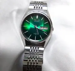 超希少　ヴィンテージ　タイプツー　SEIKO　カットガラス　グリーン文字盤