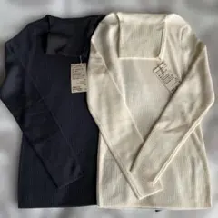 無印タートルネックセーター 2色セット Mサイズ