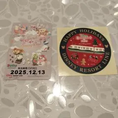 東京ディズニー リゾートライン 2025 クリスマス ステッカー1日フリーきっぷ