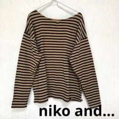 nikoand.ニコアン ドレディースストライプ ボートネック長袖