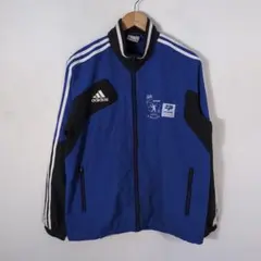 アディダス ナイロンジャケット ピステ JFA トレセン XO 青 ブルー