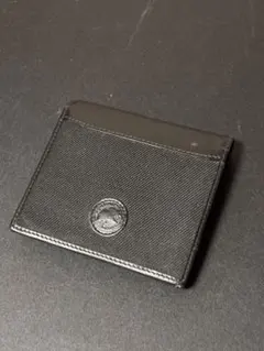 ハンティングワールド　キャンバス×レザー　シンプル　折り財布　黒