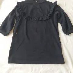 après les cours ブラック フリースワンピース 120cm