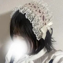 インド刺繍 クリップ式ヘッドドレス ロリータ 薄紫