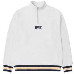 HUFグレー ハーフジップ スウェット トレーナー