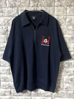 【極美品】 Disney × GUコラボレーション スウェTハーフジップ 5分袖のサムネイル