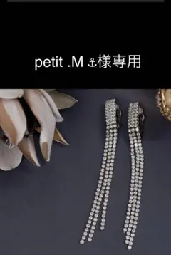 petit .M ⚓︎様専用ラインストーン　タッセルイヤリング　ロング3連
