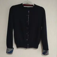 超美品♡ポール・スミスネイビー カーディガン袖口花柄プリント Mサイズ