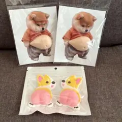 コーギー おしりシール ＆ 柴犬 おなかシール 2枚 3D 立体 平成女児 韓国