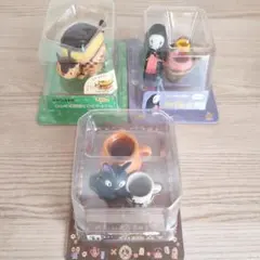 【未使用】ジブリ 印鑑立て ペン立て　カオナシ ネコバス ジジ　魔女の宅急便