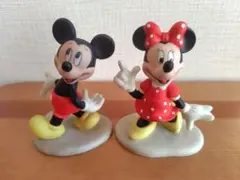Disney◆ミッキー＆ミニー◆陶器置き物◆２点セット◆レトロ