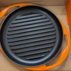 LE CREUSET ル・クルーゼ 鋳鉄製ラウンドグリルパン 26 赤 - メルカリ