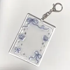 トレカケース　トレカキーホルダー　トレカデコ　B8 クリアネイビー　バレエコア